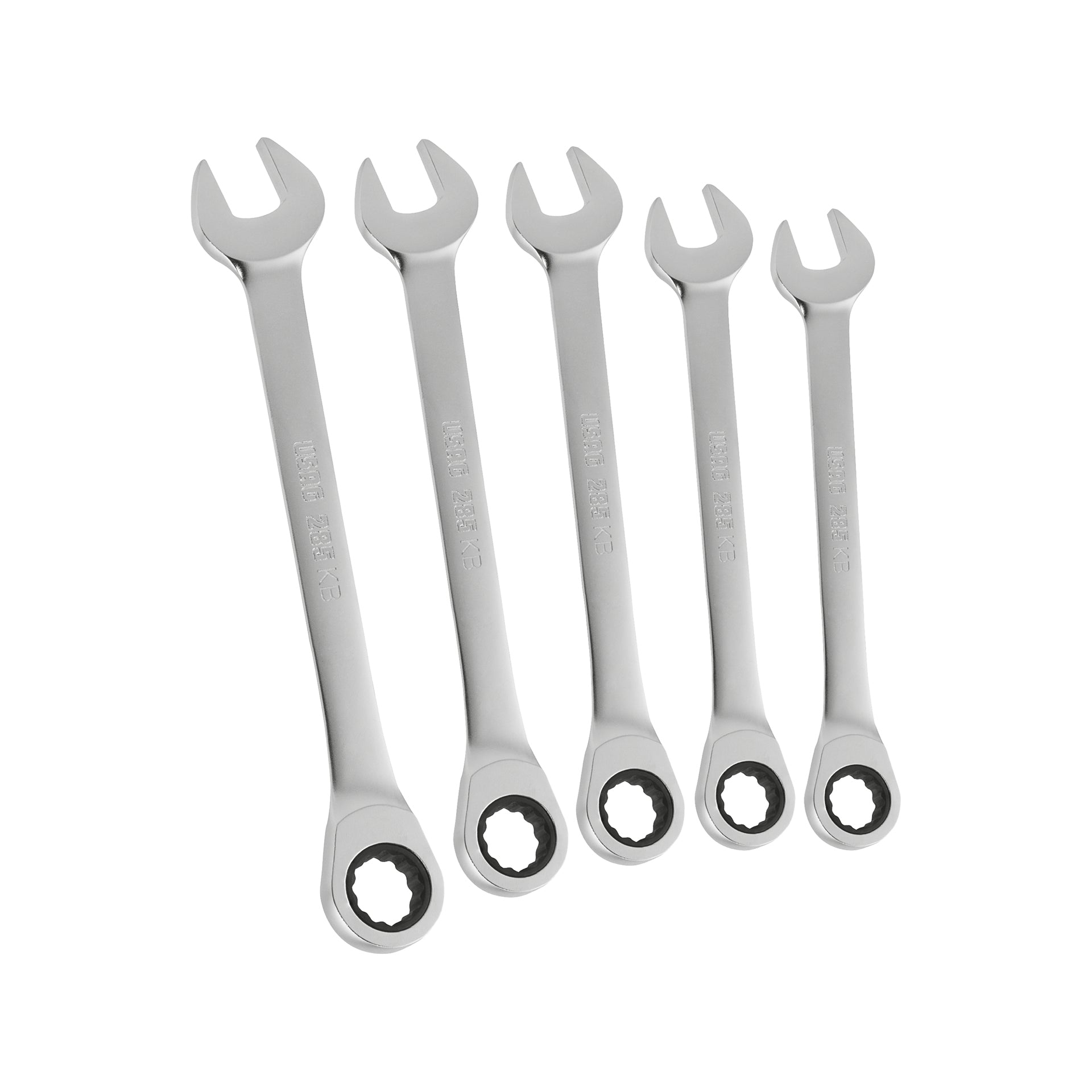 285 KA/SE5 - Set of 5 flat ratchet combination wrenches - Usag - U02856338 285 KA/SE5 - Set of 5 flat ratchet combination wrenches - Usag - U02856338